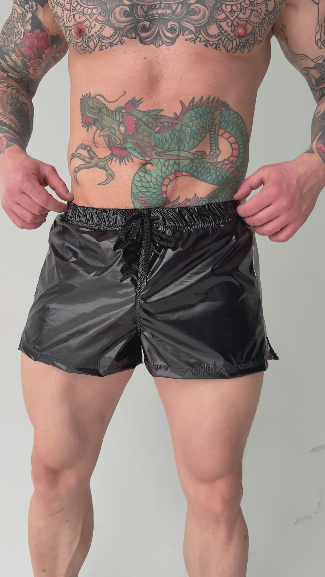 Men’s Shiny Shorts – HOAH GLOSS BLACK