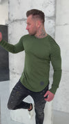 Khaki men’s everyday streetwear sweatshirt by KRUTYAKOV