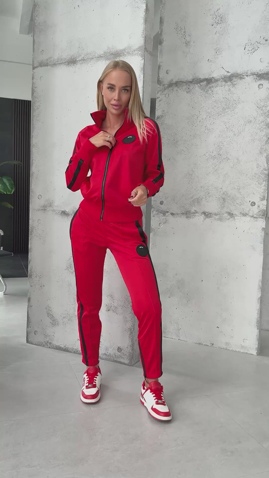 KRUTYAKOV OBLIVION Red tracksuit for women — premium sporty two piece outfit with free worldwide shipping